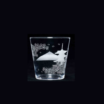 【TOYO-SASAKI】340cc五重塔富士山威士忌杯 B-00111-J446 / 東洋佐佐木 / 日本製 / 清酒杯 /日式清酒杯 / 雕刻杯