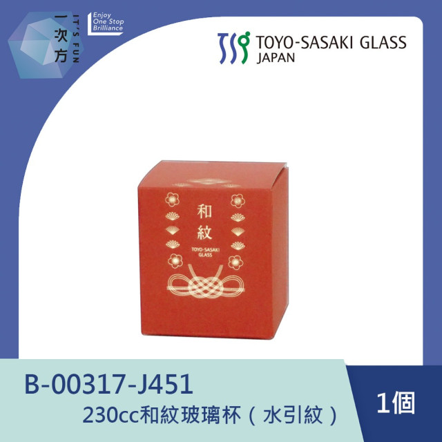 【TOYO-SASAKI】230cc和紋玻璃杯（水引紋） B-00317-J451 / 東洋佐佐木 / 日本製 / 清酒杯 /日式清酒杯 / 雕刻杯