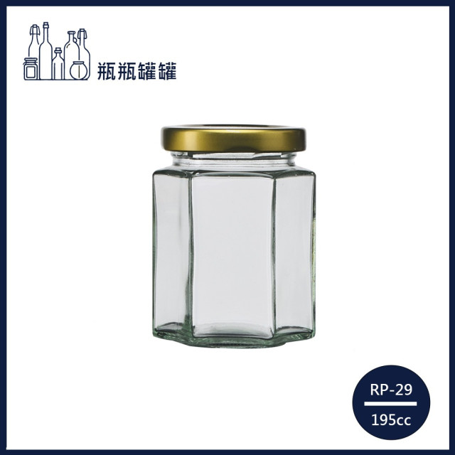 【一次方】RP-29 190cc六角醬菜罐(112支)醃漬罐/醬菜罐/密封罐/玻璃瓶/玻璃罐/瓶罐