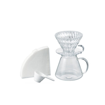 【HARIO】SIMPLY V60清透玻璃手沖組 / S-VGBK-02-T / V60手沖/ V60濾杯/ 咖啡套組/ V60咖啡壺 (贈星戰馬克杯)