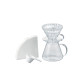 【HARIO】SIMPLY V60清透玻璃手沖組 / S-VGBK-02-T / V60手沖/ V60濾杯/ 咖啡套組/ V60咖啡壺 (贈星戰馬克杯)