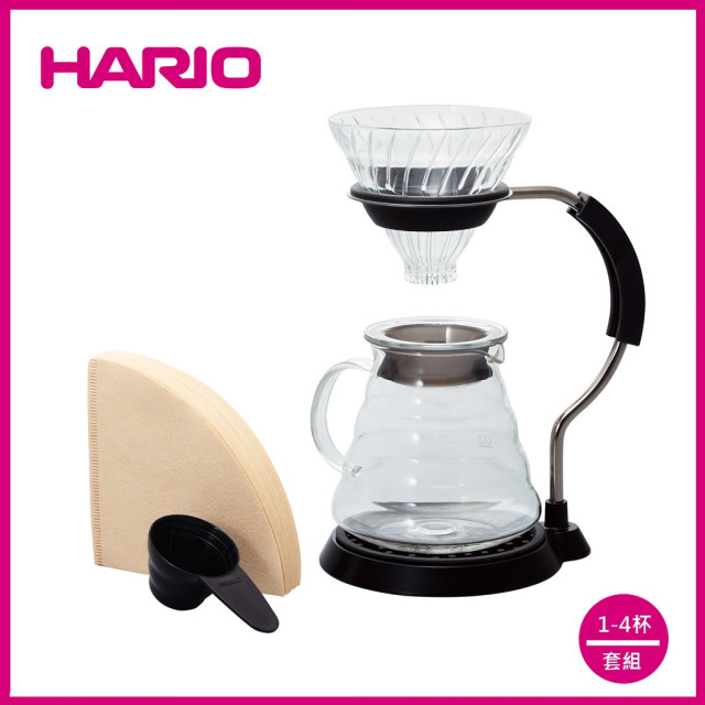 【HARIO】V60玻璃濾杯手沖咖啡壺組/ VAS-8006-G/ V60手沖/ V60濾杯/ 咖啡套組/ V60咖啡壺 (贈星戰馬克杯)
