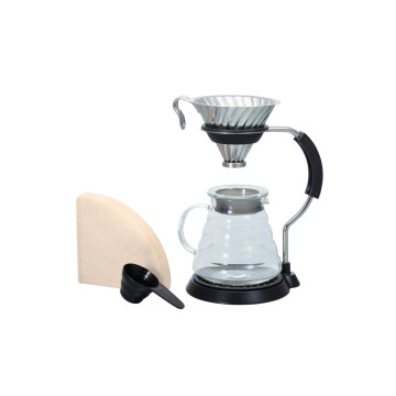 【HARIO】V60金屬濾杯支架咖啡壺組/VAS-8006-HSV / V60手沖/ V60濾杯/ 咖啡套組/ V60咖啡壺 (贈星戰馬克杯)