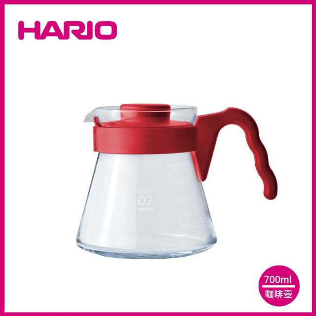 【HARIO】V60緋紅色咖啡壺02 / VCS-02-RR 2個  / V60手沖/ V60濾杯/ 咖啡套組/ V60咖啡壺 / 耐熱玻璃 / 好握咖啡壺