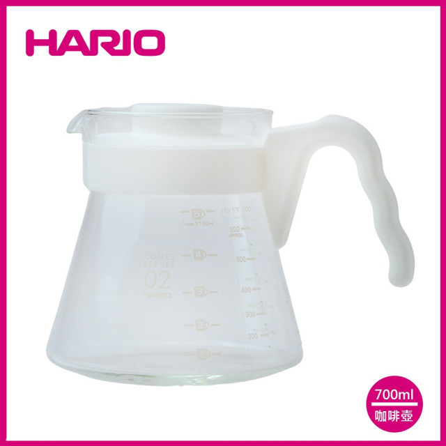 【HARIO】V60好握02白色咖啡壺 / VCS-02-W-TW 2個  / V60手沖/ V60濾杯/ 咖啡套組/ V60咖啡壺 / 耐熱玻璃 / 好握咖啡壺