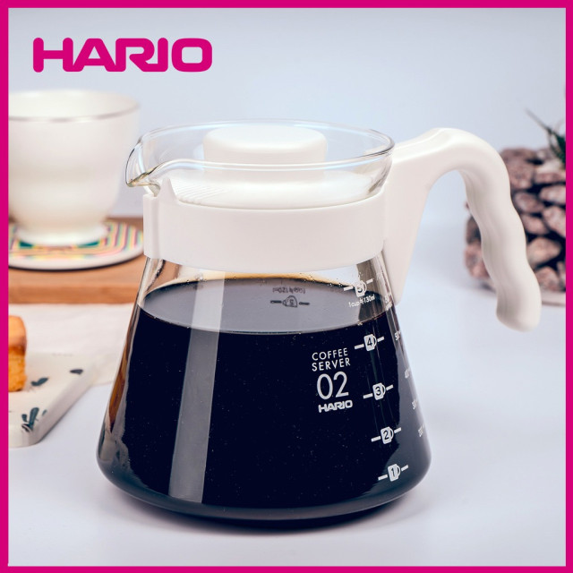 【HARIO】V60好握02白色咖啡壺 / VCS-02-W-TW 2個  / V60手沖/ V60濾杯/ 咖啡套組/ V60咖啡壺 / 耐熱玻璃 / 好握咖啡壺