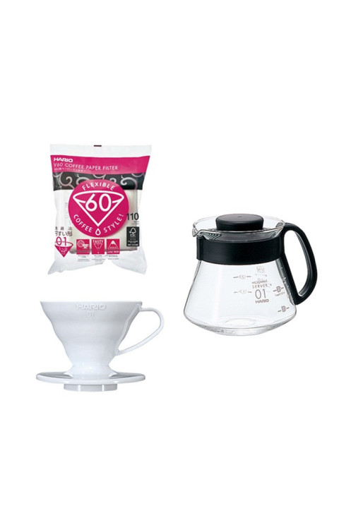 【HARIO】V60簡約01濾杯咖啡壺組/ VDX-2012B / V60手沖/ V60濾杯/ 咖啡套組/ V60咖啡壺